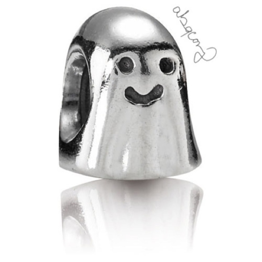 EUC Pandora 790202 Sterling Silver Halloween Ghost Charm - RETIRED